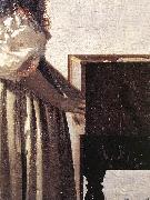 VERMEER VAN DELFT, Jan Lady Standing at a Virginal (detail) wer oil painting on canvas